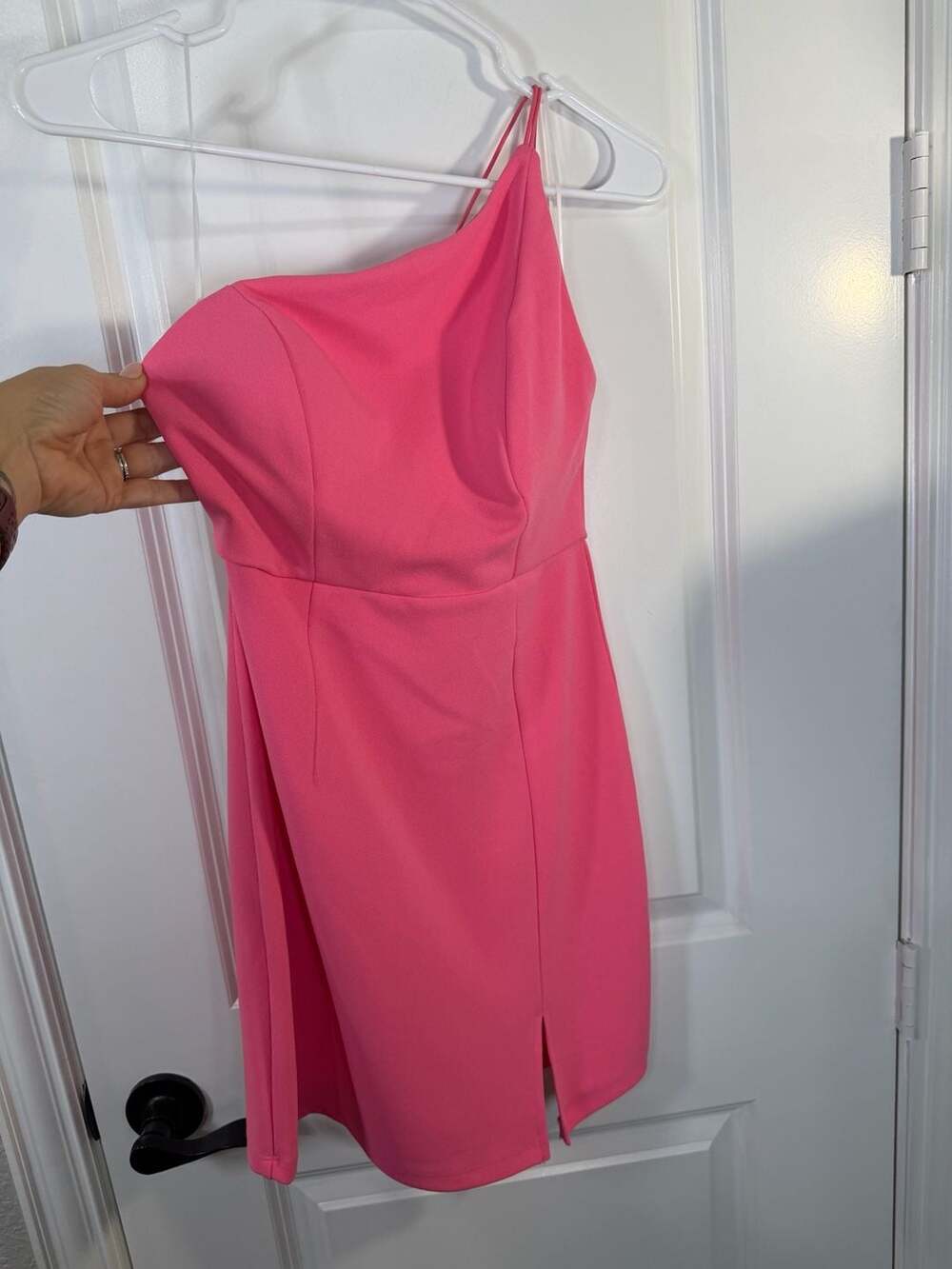 Hello Molly Pink One Shoulder Mini Dress Size US 4